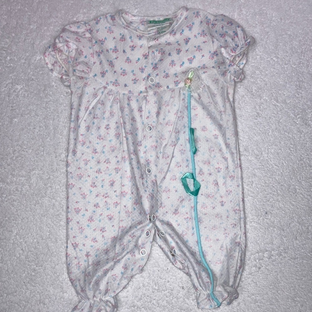 Vintage Dr. Denton flower print romper newborn